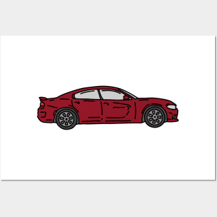 hand drawn muscle cars gift illustration Posters and Art